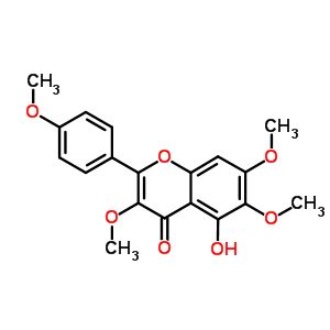 5-Hydroxy-3,6,7-三甲氧基-2-(4-甲氧基苯基)色烯-4-酮結(jié)構(gòu)式_14787-34-9結(jié)構(gòu)式