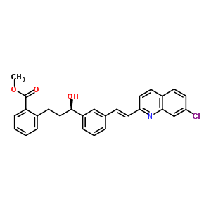 2-[3-(R)-[3-(2-(7-氯-2-喹啉)乙烯)苯基]-3-羥基丙基]苯甲酸甲酯結構式_150026-72-5結構式