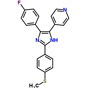 4-[4-(4-氟苯基)-2-[4-(甲基硫代)苯基]-1H-咪唑-5-基]吡啶結(jié)構(gòu)式_152121-44-3結(jié)構(gòu)式