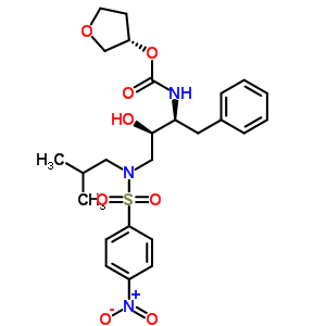 (3s)-四氫-3-呋喃酯[(1S,2r)-3-[[(4-硝基苯基)磺?；鵠(2-甲基丙基)氨基]-2-羥基-1-苯基甲基)丙基]氨基甲酸結(jié)構(gòu)式_160231-69-6結(jié)構(gòu)式