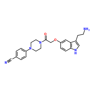 4-(4-(2-(3-(2-氨基乙基)-1H-吲哚-5-基氧基)乙?；?哌嗪-1-基)苯甲腈結構式_170912-52-4結構式