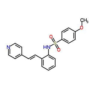 (E)-4-[2-{2-[N-(4-甲氧基苯磺?；?氨基]苯基}乙烯 ]吡啶結(jié)構(gòu)式_173528-92-2結(jié)構(gòu)式