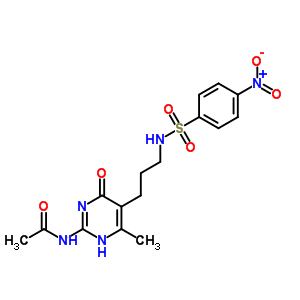 N-[4-甲基-5-[3-[(4-硝基苯基)磺?；被鵠丙基]-6-氧代-3H-嘧啶-2-基]乙酰胺結(jié)構(gòu)式_17415-74-6結(jié)構(gòu)式