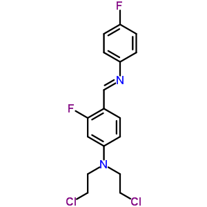 N,N-雙(2-氯乙基)-3-氟-4-[(4-氟苯基)亞氨基甲基]苯胺結構式_1744-54-3結構式