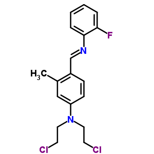 N,N-雙(2-氯乙基)-4-[(2-氟苯基)亞氨基甲基]-3-甲基-苯胺結(jié)構(gòu)式_1841-70-9結(jié)構(gòu)式