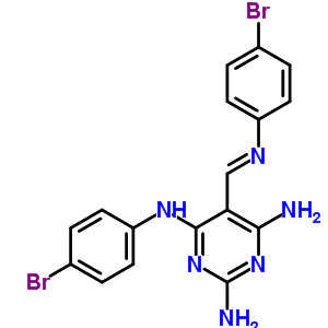 N4-(4-溴苯基)-5-[(4-溴苯基)亞氨基甲基]嘧啶-2,4,6-三胺結(jié)構(gòu)式_18814-03-4結(jié)構(gòu)式