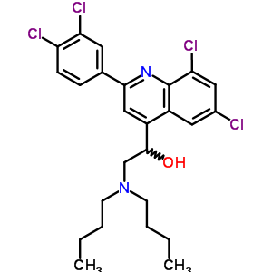 alpha-(二丁基氨基甲基)-6,8-二氯-2-(3,4-二氯苯基)-4-喹啉甲醇結(jié)構(gòu)式_19160-62-4結(jié)構(gòu)式