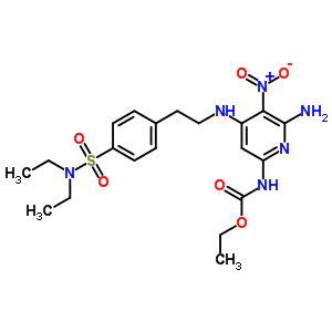 N-[6-氨基-4-[2-[4-(二乙基磺?；?苯基]乙基氨基]-5-硝基-吡啶-2-基]氨基甲酸乙酯結(jié)構(gòu)式_19270-37-2結(jié)構(gòu)式