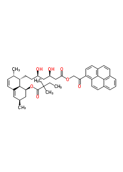 2-氧代-2-(1-芘基)乙基(3R,5R)-7-{(1S,2S,6R,8S,8aR)-8-[(2,2-二甲基丁?；?氧基]-2,6-二甲基-1,2,6,7,8,8A-六氫-1-萘基}-3,5-二羥基庚烷酸酯結構式_193682-18-7結構式