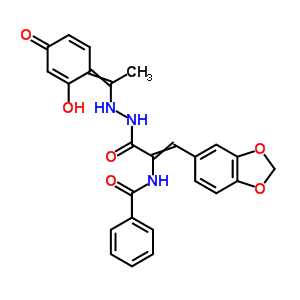 3-(1,3-苯并二氧雜環(huán)戊烯l-5-基)-2-(苯甲?；被?-2-丙酸 2-[1-(2,4-二羥基苯基)亞乙基]肼結(jié)構(gòu)式_20329-06-0結(jié)構(gòu)式