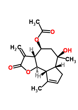 (3Ar)-3a,4,5,6,6aβ,7,9aβ,9bα-八氫-4b-乙酰氧基-6,9-二甲基-6b-羥基-3-亞甲基甘菊環(huán)并[4,5-b]呋喃-2(3h)-酮結(jié)構(gòu)式_20482-33-1結(jié)構(gòu)式
