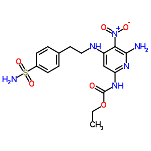 N-[6-氨基-5-硝基-4-[2-(4-磺?；交?乙基氨基]吡啶-2-基]氨基甲酸乙酯結(jié)構(gòu)式_21271-62-5結(jié)構(gòu)式
