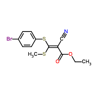 3-(4-溴苯基硫代)-2-氰基-3-(甲基硫代)丙烯酸乙酯結(jié)構(gòu)式_214330-98-0結(jié)構(gòu)式