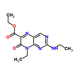 8-乙基-2-乙基氨基-7-氧代-蝶啶-6-羧酸乙酯結(jié)構(gòu)式_2144-73-2結(jié)構(gòu)式