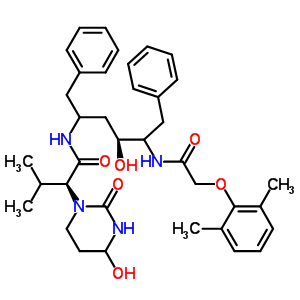 (2S)-N-[(4S)-5-{[(2,6-二甲基苯氧基)乙酰基]氨基}-4-羥基-1,6-二苯基-2-己烷基]-2-(4-羥基-2-氧代四氫-1(2H)-嘧啶基)-3-甲基丁烷酰胺結(jié)構(gòu)式_221553-72-6結(jié)構(gòu)式