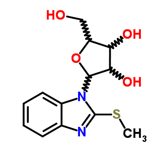 2-(甲基硫代)-1-b-d-呋核亞硝脲-1H-苯并咪唑結(jié)構(gòu)式_22424-28-8結(jié)構(gòu)式