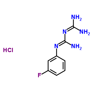 1-(3-氟苯基)雙胍鹽酸鹽結構式_2267-49-4結構式