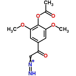 1-[4-(乙酰基氧基)-3,5-二甲氧基苯基]-2-二氮雜-乙酮結構式_22802-00-2結構式