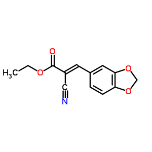 3-(1,3-苯并二氧雜環(huán)戊烯l-5-基)-2-氰基丙烯酸乙酯結(jié)構(gòu)式_2286-56-8結(jié)構(gòu)式