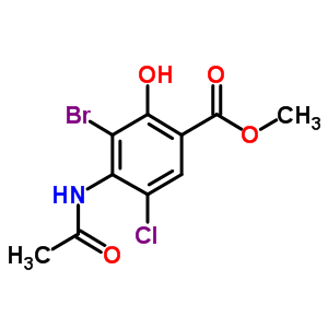 Benzoic acid, 4-(acetylamino)-3-bromo-5-chloro-2-hydroxy-, methyl ester; methyl 4-(acetylamino)-3-bromo-5-chloro-2-hydroxybenzoateStructure,232941-14-9Structure Benzoic acid, 4-(acetylamino)-3-bromo-5-chloro-2-hydroxy-, methyl ester; methyl 4-(acetylamino)-3-bromo-5-chloro-2-hydroxybenzoate Structure,232941-14-9Structure