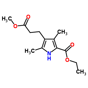 5-(乙氧基羰基)-2,4-二甲基-1H-吡咯-3-丙酸甲酯結(jié)構(gòu)式_2386-37-0結(jié)構(gòu)式