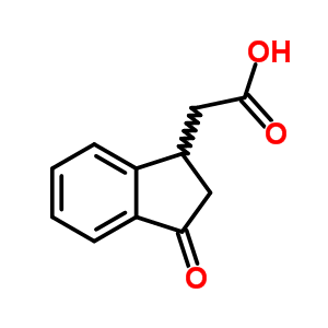 2-(3-氧代-2,3-二氫-1H-茚-1-基)乙酸結(jié)構式_25173-12-0結(jié)構式