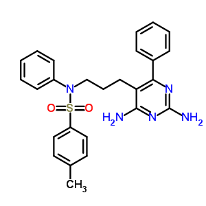 N-[3-(2,4-二氨基-6-苯基-嘧啶-5-基)丙基]-4-甲基-n-苯基-苯磺酰胺結(jié)構(gòu)式_2520-04-9結(jié)構(gòu)式