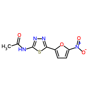 N-[5-(5-硝基-2-呋喃)-1,3,4-噻二唑-2-基]-乙酰胺結構式_2578-75-8結構式