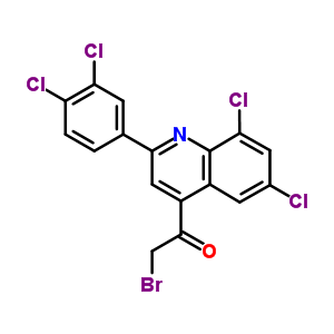 2-溴-1-[6,8-二氯-2-(3,4-二氯苯基)-4-喹啉]-乙酮結(jié)構(gòu)式_25840-28-2結(jié)構(gòu)式