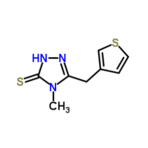 4-甲基-5-(3-噻吩甲基)-4H-1,2,4-噻唑-3-硫醇結(jié)構(gòu)式_262610-50-4結(jié)構(gòu)式