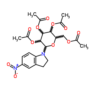 2,3-二氫-5-硝基-1-(2,3,4,6-四-o-乙?；?b-d-吡喃葡萄糖)-1H-吲哚結(jié)構(gòu)式_26386-09-4結(jié)構(gòu)式