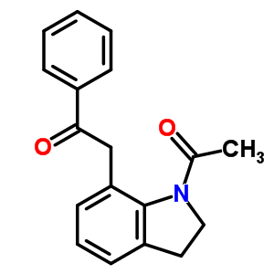 2-(1-乙?；?2,3-二氫-1H-吲哚-7-基)-1-苯基-乙酮結構式_2665-70-5結構式