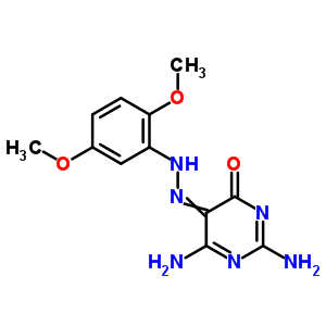 2,6-二氨基-5-[2-(2,5-二甲氧基苯基)二氮雜烯]-4(3H)-嘧啶酮結(jié)構(gòu)式_30189-07-2結(jié)構(gòu)式