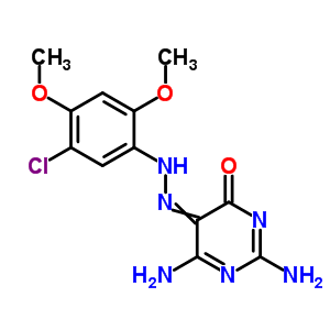 2,6-二氨基-5-[2-(5-氯-2,4-二甲氧基苯基)二氮雜烯]-4(3H)-嘧啶酮結(jié)構(gòu)式_30189-10-7結(jié)構(gòu)式