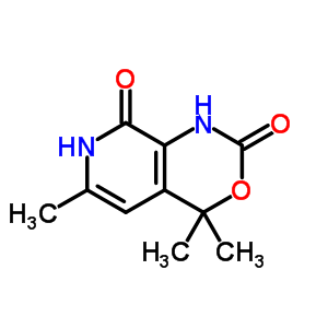 (9ci)-1,7-二氫-4,4,6-三甲基-2H-吡啶并[3,4-d][1,3]噁嗪-2,8(4h)-二酮結(jié)構(gòu)式_302933-97-7結(jié)構(gòu)式