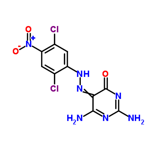 2,6-二氨基-5-[2-(2,5-二氯-4-硝基苯基)二氮雜烯]-4(3H)-嘧啶酮結(jié)構(gòu)式_30296-47-0結(jié)構(gòu)式