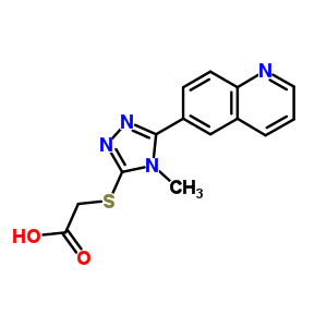 2-[(4-甲基-5-喹啉-6-基-4H-1,2,4-噻唑-3-基)硫代]乙酸結(jié)構(gòu)式_306935-49-9結(jié)構(gòu)式