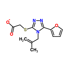 [5-呋喃-2-基-4-(2-甲基-烯丙基)-4H-[1,2,4]噻唑-3-基磺?；鵠-乙酸結(jié)構(gòu)式_307327-49-7結(jié)構(gòu)式