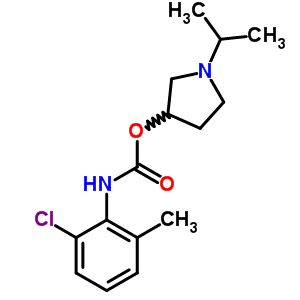N-(2-氯-6-甲基苯基)氨基甲酸1-異丙基-3-吡咯烷酯結(jié)構(gòu)式_31772-86-8結(jié)構(gòu)式
