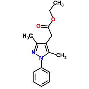 2-(3,5-二甲基-1-苯基-1H-吡唑-4-基)乙酸乙酯結(jié)構(gòu)式_32710-86-4結(jié)構(gòu)式