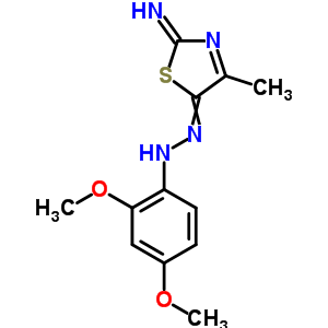 N-[(2-亞氨基-4-甲基-1,3-噻唑-5-基)氨基]-2,4-二甲氧基-苯胺結(jié)構(gòu)式_33175-08-5結(jié)構(gòu)式
