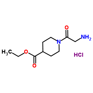 1-(2-氨基乙?；?-哌啶-4-羧酸乙酯 鹽酸鹽結(jié)構(gòu)式_345954-49-6結(jié)構(gòu)式