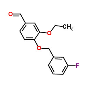 3-乙氧基-4-[(3-氟芐基)氧基]苯甲醛結(jié)構(gòu)式_346459-54-9結(jié)構(gòu)式