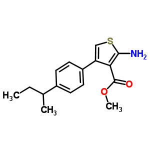 2-氨基-4-(4-仲丁基苯基)噻吩-3-羧酸甲酯結(jié)構(gòu)式_350990-15-7結(jié)構(gòu)式
