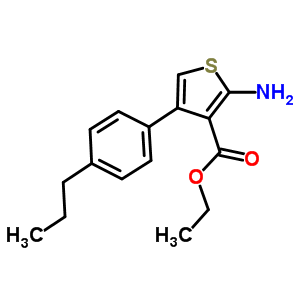 2-氨基-4-(4-丙基苯基)噻吩-3-羧酸乙酯結(jié)構(gòu)式_350990-43-1結(jié)構(gòu)式