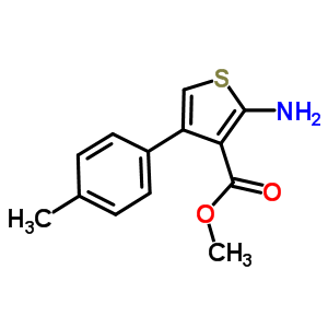 2-氨基-4-(4-甲基苯基)噻吩-3-羧酸甲酯結(jié)構(gòu)式_350997-08-9結(jié)構(gòu)式