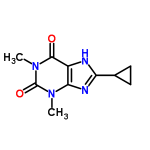 8-環(huán)丙基-3,9-二氫-1,3-二甲基-1H-嘌呤-2,6-二酮結(jié)構(gòu)式_35873-47-3結(jié)構(gòu)式