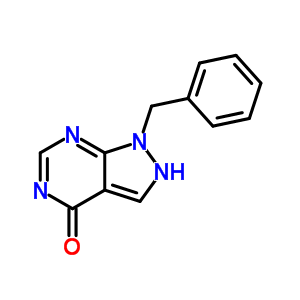 1,5-二氫-1-(苯基甲基)-4H-吡唑并[3,4-d]嘧啶-4-酮結(jié)構(gòu)式_35877-37-3結(jié)構(gòu)式