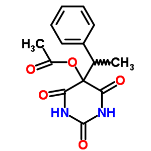 5-(乙酰氧基)-5-(1-苯基乙基)巴比妥酸結(jié)構(gòu)式_37431-37-1結(jié)構(gòu)式