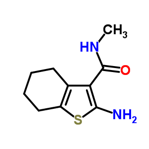 2-氨基-n-甲基-4,5,6,7-四氫-1-苯并噻吩-3-羧酰胺結(jié)構(gòu)式_38201-62-6結(jié)構(gòu)式